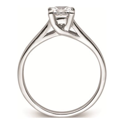 14K White Gold Princess Solitaire Engagement Ring Mounting – view 3