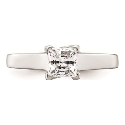 14K White Gold Princess Solitaire Engagement Ring Mounting – view 5