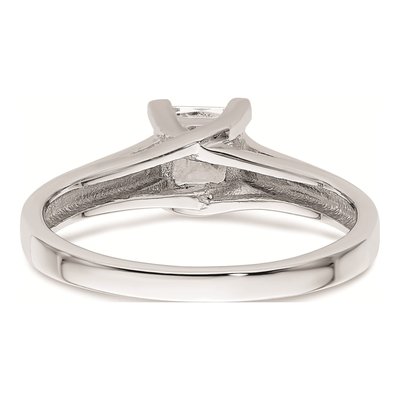 14K White Gold Princess Solitaire Engagement Ring Mounting – view 6
