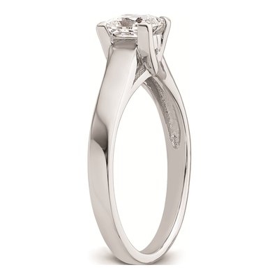 14K White Gold Princess Solitaire Engagement Ring Mounting – view 7
