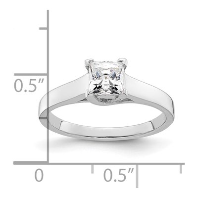 14K White Gold Princess Solitaire Engagement Ring Mounting – view 8