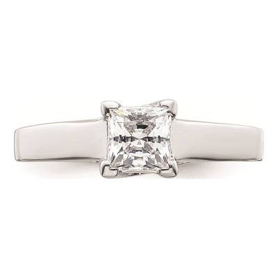 14K White Gold Princess Solitaire Engagement Mounting – view 5