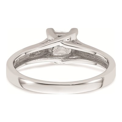 14K White Gold Princess Solitaire Engagement Mounting – view 6