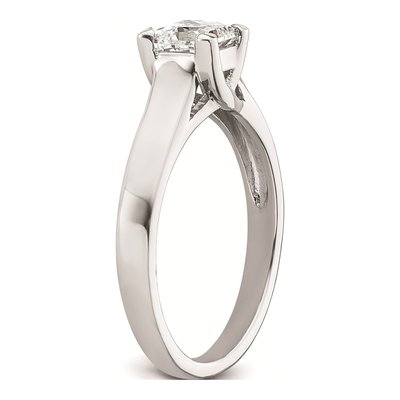 14K White Gold Princess Solitaire Engagement Mounting – view 7