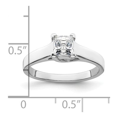 14K White Gold Princess Solitaire Engagement Mounting – view 8