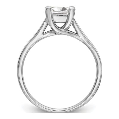 14K White Gold Princess Solitaire Engagement Ring Mounting – view 2
