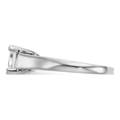 14K White Gold Princess Solitaire Engagement Ring Mounting – view 3