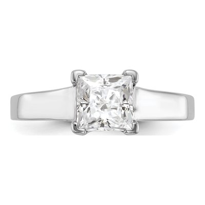 14K White Gold Princess Solitaire Engagement Ring Mounting – view 4