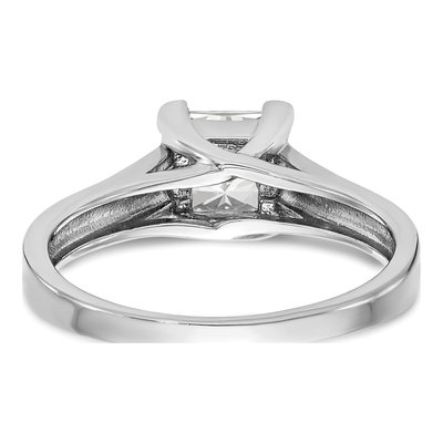 14K White Gold Princess Solitaire Engagement Ring Mounting – view 5