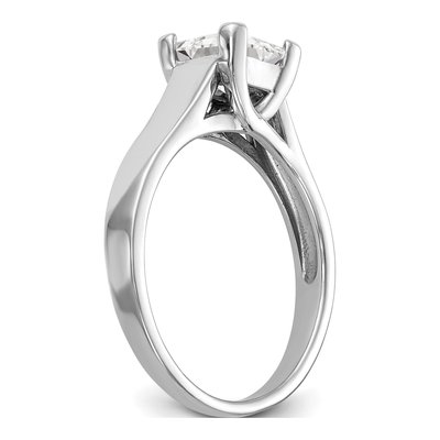 14K White Gold Princess Solitaire Engagement Ring Mounting – view 6
