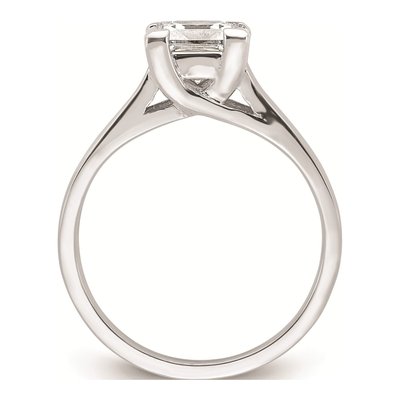 14K White Gold Princess Solitaire Engagement Ring Mounting – view 3