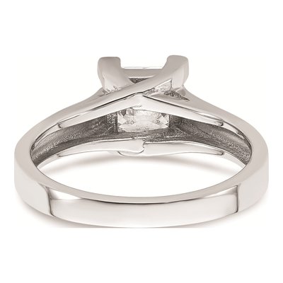 14K White Gold Princess Solitaire Engagement Ring Mounting – view 6