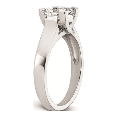 14K White Gold Princess Solitaire Engagement Ring Mounting – view 7