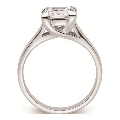 14K White Gold Princess Solitaire Engagement Ring Mounting – view 3