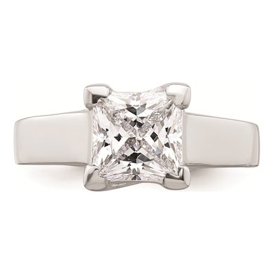 14K White Gold Princess Solitaire Engagement Ring Mounting – view 5