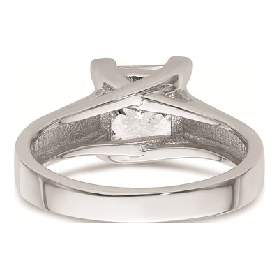 14K White Gold Princess Solitaire Engagement Ring Mounting – view 6