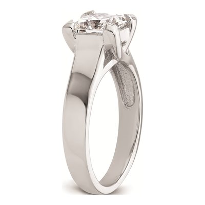 14K White Gold Princess Solitaire Engagement Ring Mounting – view 7