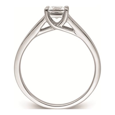 14K White Gold Princess Solitaire Engagement Ring Mounting – view 3