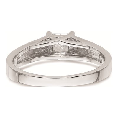 14K White Gold Princess Solitaire Engagement Ring Mounting – view 7