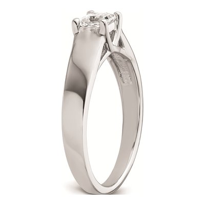 14K White Gold Princess Solitaire Engagement Ring Mounting – view 8