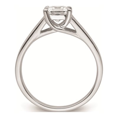 14K White Gold Princess Solitaire Engagement Ring Mounting – view 3
