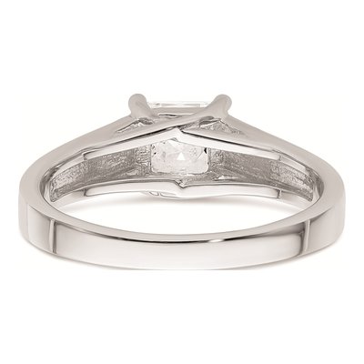 14K White Gold Princess Solitaire Engagement Ring Mounting – view 7