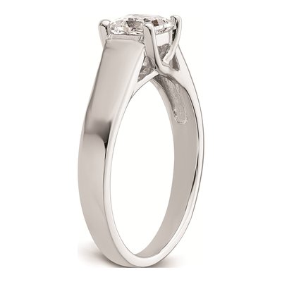 14K White Gold Princess Solitaire Engagement Ring Mounting – view 8