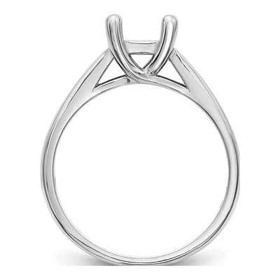 14K White Gold Princess Solitaire Engagement Ring Mounting – view 3