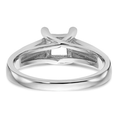 14K White Gold Princess Solitaire Engagement Ring Mounting – view 6