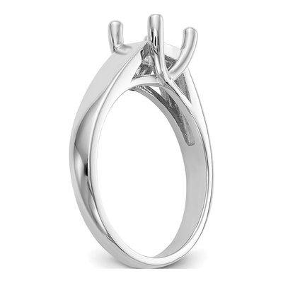 14K White Gold Princess Solitaire Engagement Ring Mounting – view 7