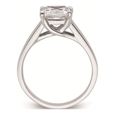 14K White Gold Princess Solitaire Engagement Ring Mounting – view 2