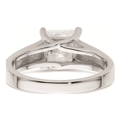 14K White Gold Princess Solitaire Engagement Ring Mounting – view 5