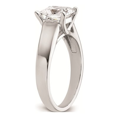14K White Gold Princess Solitaire Engagement Ring Mounting – view 6