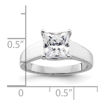 14K White Gold Princess Solitaire Engagement Ring Mounting – view 7