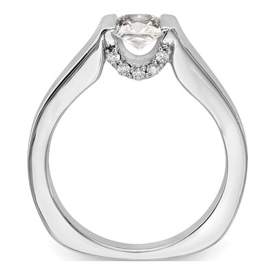 14K White Gold Diamond Square Engagement Ring Semi-Mount – view 2