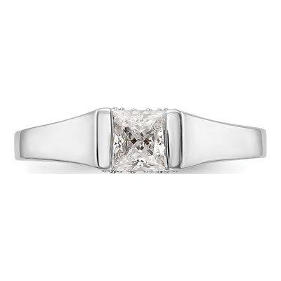 14K White Gold Diamond Square Engagement Ring Semi-Mount – view 4