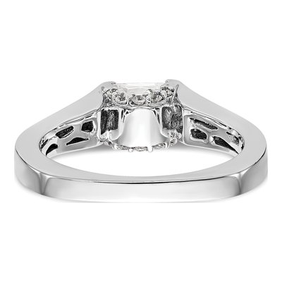 14K White Gold Diamond Square Engagement Ring Semi-Mount – view 5