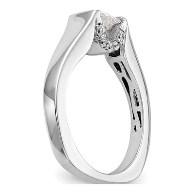 14K White Gold Diamond Square Engagement Ring Semi-Mount – view 6