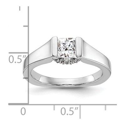 14K White Gold Diamond Square Engagement Ring Semi-Mount – view 7