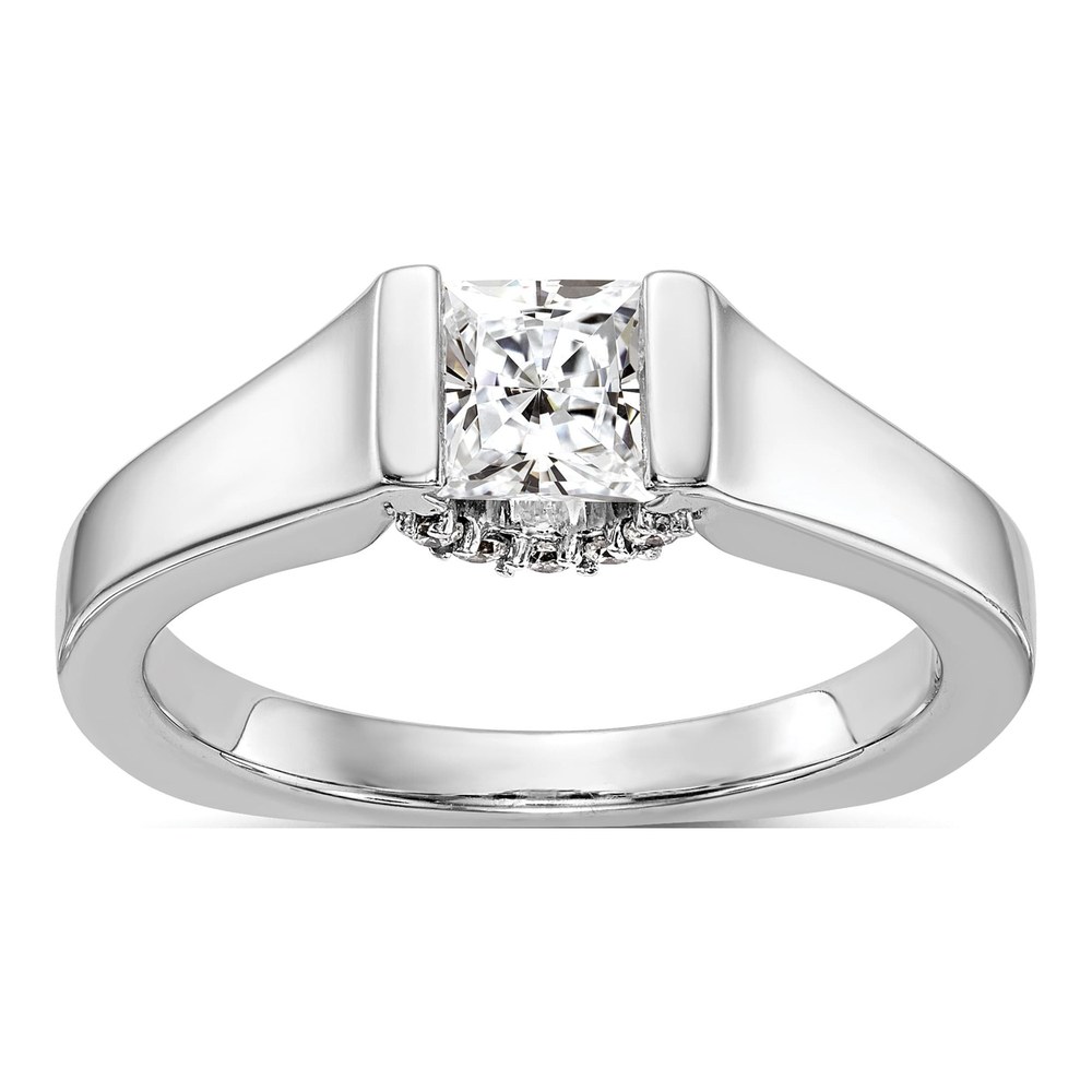 14K White Gold Square Semi-Mount Engagement Ring