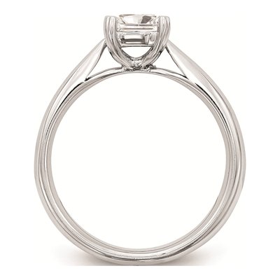 14K White Gold Princess Solitaire Engagement Ring Mounting – view 2