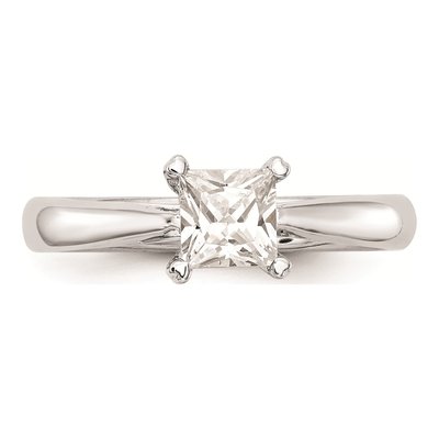 14K White Gold Princess Solitaire Engagement Ring Mounting – view 4