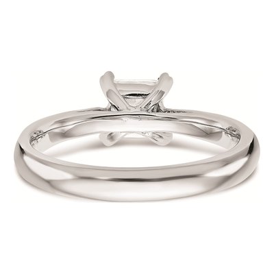 14K White Gold Princess Solitaire Engagement Ring Mounting – view 5