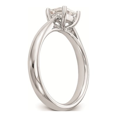 14K White Gold Princess Solitaire Engagement Ring Mounting – view 6