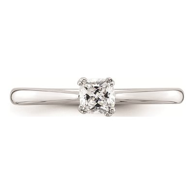 14K White Gold Cushion Solitaire Engagement Ring Mounting – view 5