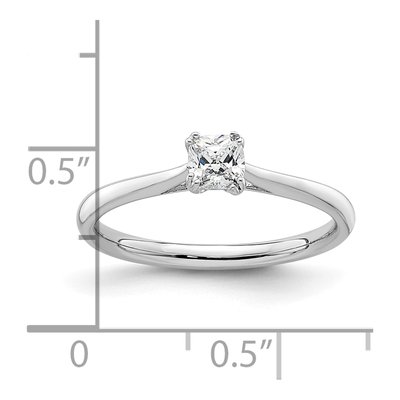 14K White Gold Cushion Solitaire Engagement Ring Mounting – view 8