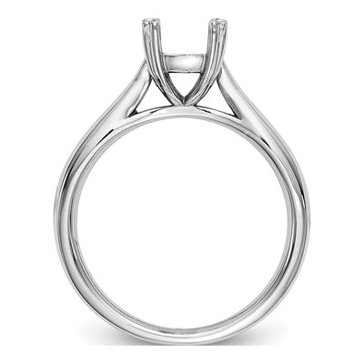 14K White Gold Cushion Solitaire Engagement Ring Mounting – view 2