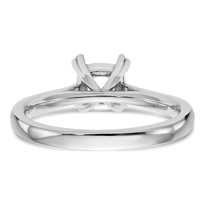 14K White Gold Cushion Solitaire Engagement Ring Mounting – view 5