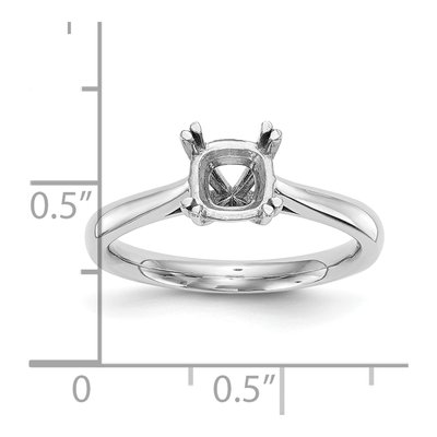 14K White Gold Cushion Solitaire Engagement Ring Mounting – view 8