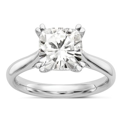 Platinum Square Solitaire Engagement Ring Mounting